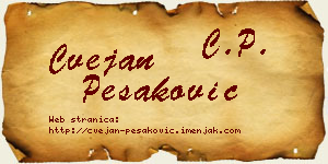 Cvejan Pešaković vizit kartica